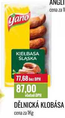 DĚLNICKÁ KLOBÁSA cena za 1Kg 