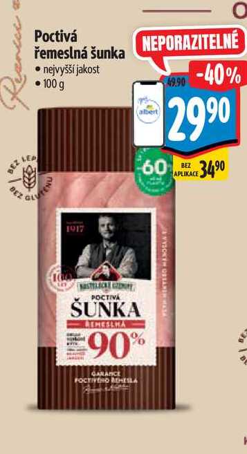   Poctivá řemeslná šunka  100 g