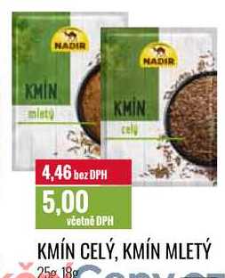 KMÍN CELÝ, KMÍN MLETÝ 25g, 18g
