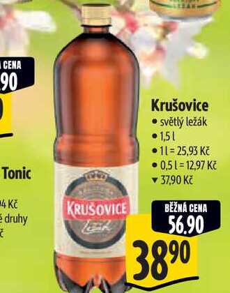   Krušovice  světlý ležák 1, 5 l