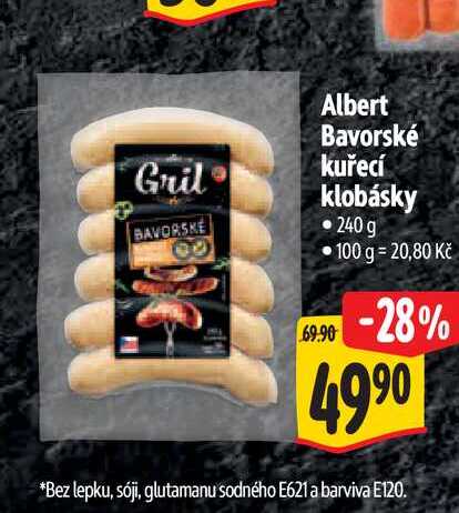   Albert Bavorské kuřecí klobásky 240g  