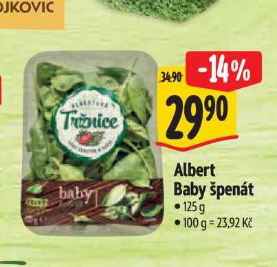   Albert Baby špenát  125g  