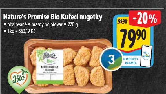Nature's Promise Bio Kuřecí nugetky 220 g