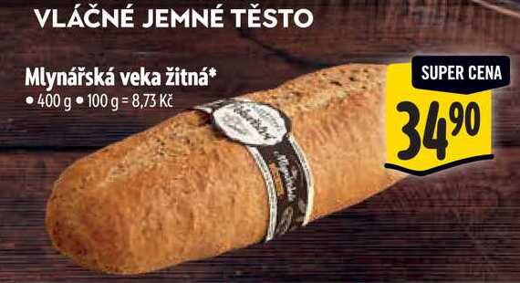   Mlynářská veka žitná  400 g  