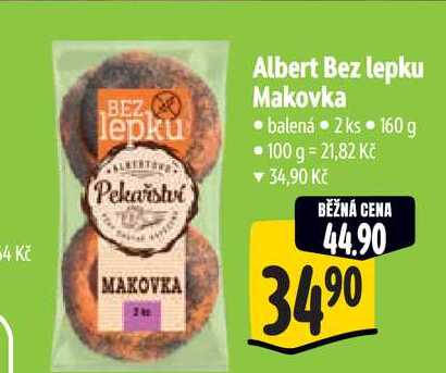  Albert Bez lepku Makovka 2 ks, 160 g