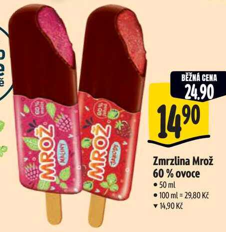 Zmrzlina Mrož 60% ovoce, 50 ml 