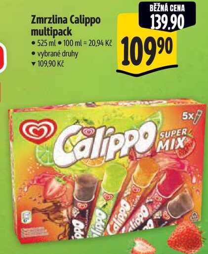 Zmrzlina Calippo multipack, 525 ml 