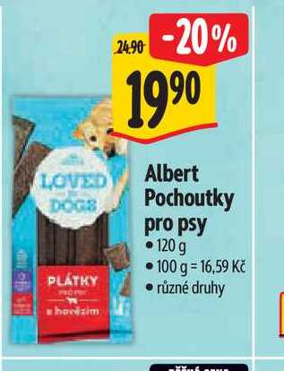   Albert Pochoutky pro psy 120 g 