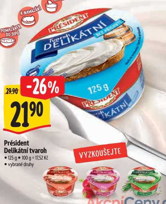 Président Delikátní tvaroh, 125 g