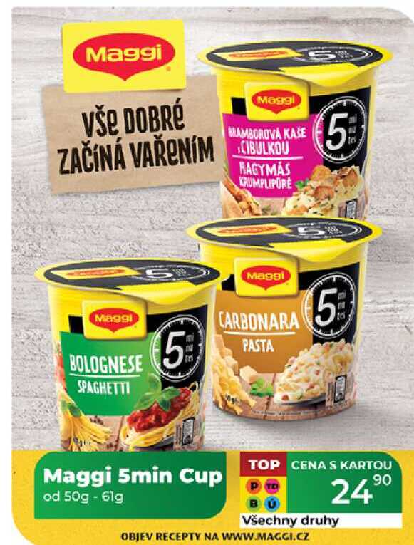 Maggi 5min Cup od 50g - 61g 