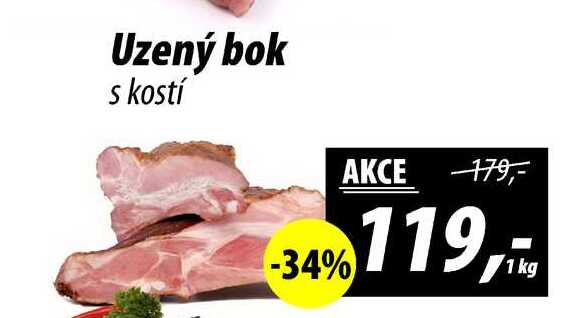 Uzený bok s kostí, 1 kg 