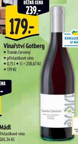 Vinařství Gotberg, 0,75 l