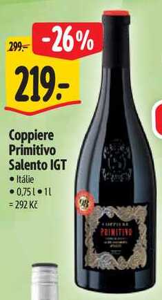 Coppiere Primitivo Salento IGT, 0,75 l