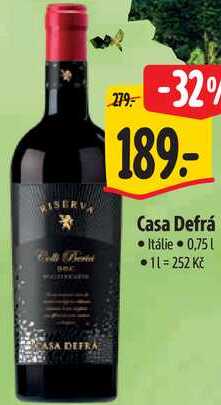 Casa Defrá, 0,75 l