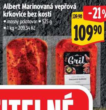Albert Marinovaná vepřová krkovice bez kosti, 525 g