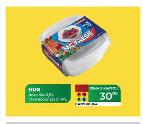HDR doza 3ks 0,9'L čtverecový plast -PL  