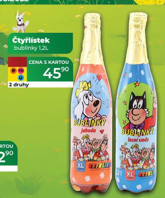 Čtyřlístek bublinky 1,2L 