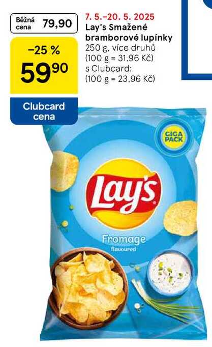 Lay's Smažené bramborové lupínky, 250 g 