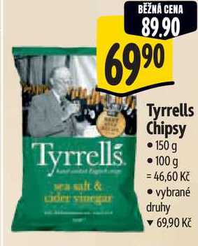 Tyrrells Chipsy, 150 g 