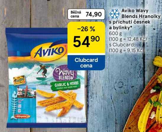 Aviko Wavy Blends Hranolky s příchutí česnek a bylinky, 600 g  
