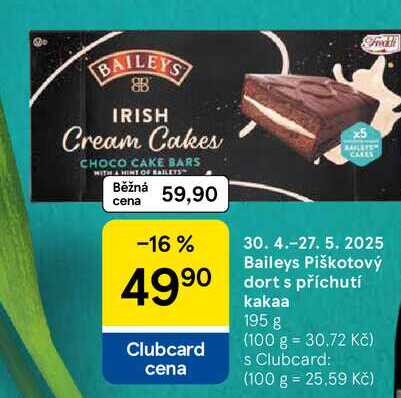 Baileys Piškotový dort s příchutí kakaa, 195 g