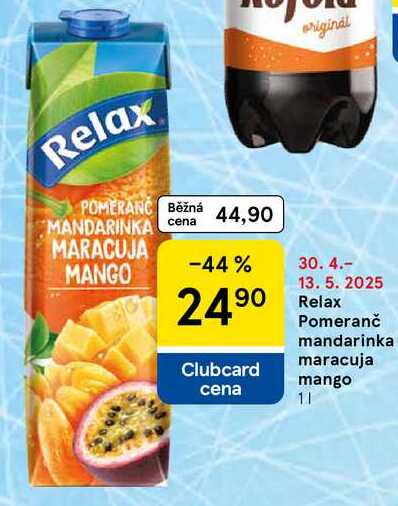 Relax Pomeranč mandarinka maracuja mango, 1 l 