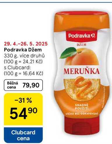Podravka Džem, 330 g. více druhů 