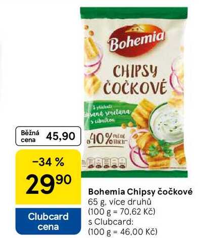 Bohemia Chipsy čočkové, 65 g, více druhů  