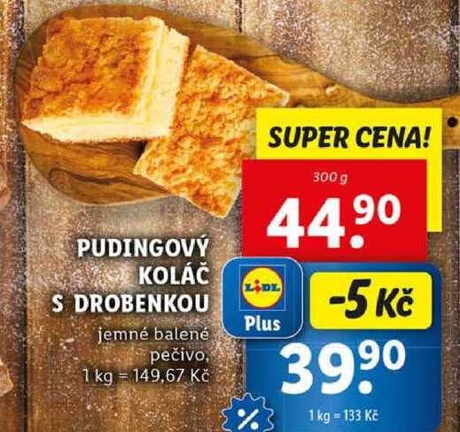 PUDINGOVÝ KOLÁČ S DROBENKOU, 300 g