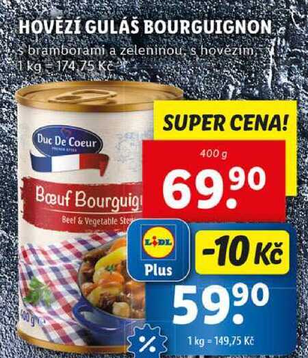 HOVĚZÍ GULÁŠ BOURGUIGNON, 400 g