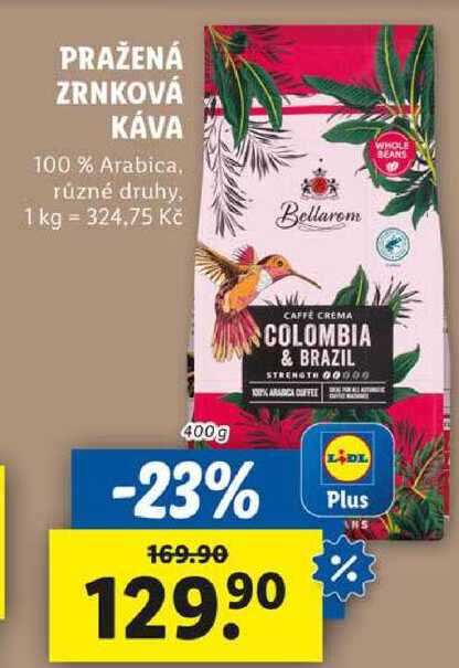 PRAŽENÁ ZRNKOVÁ KÁVA, 400 g