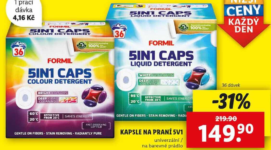 KAPSLE NA PRANÍ 5V1, 36 dávek