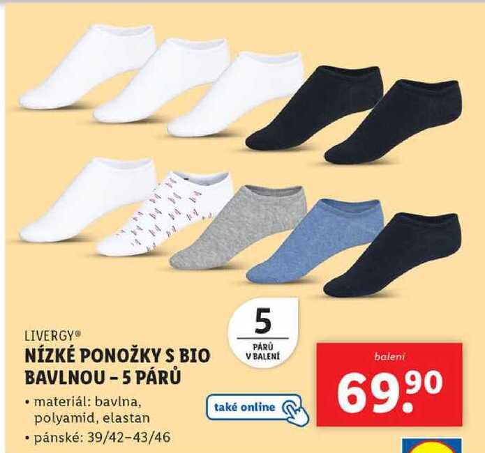 NÍZKÉ PONOŽKY S BIO BAVLNOU -5 PÁRŮ