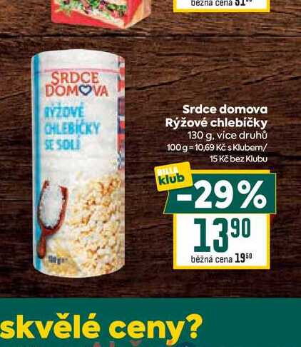 Srdce domova Rýžové chlebíčky 130g