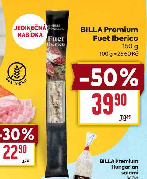 BILLA Premium Fuet Iberico 150 g 