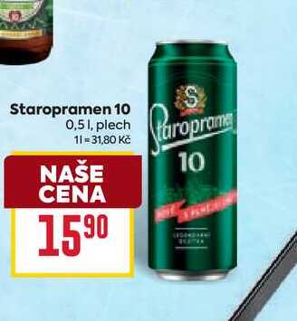Staropramen 10 0,51, plech 