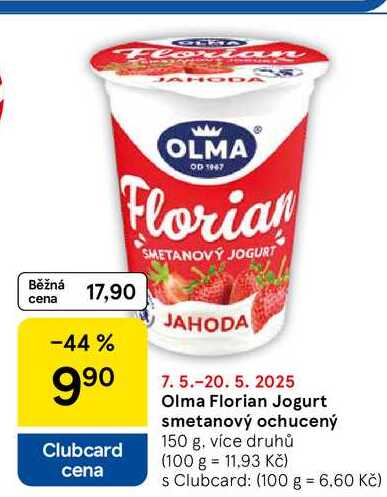 Olma Florian Jogurt smetanový ochucený, 150 g 