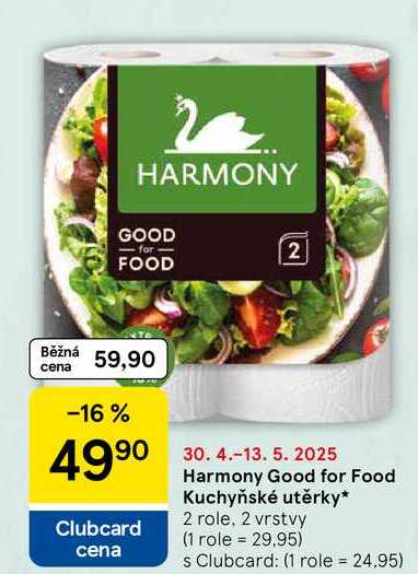 Harmony Good for Food Kuchyňské utěrky, 2 role, 2 vrstvy  