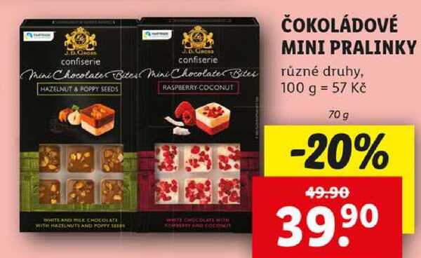ČOKOLÁDOVÉ MINI PRALINKY, 70 g
