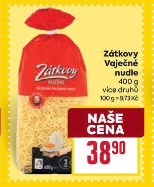 Zátkovy Vaječné nudle 400 g 