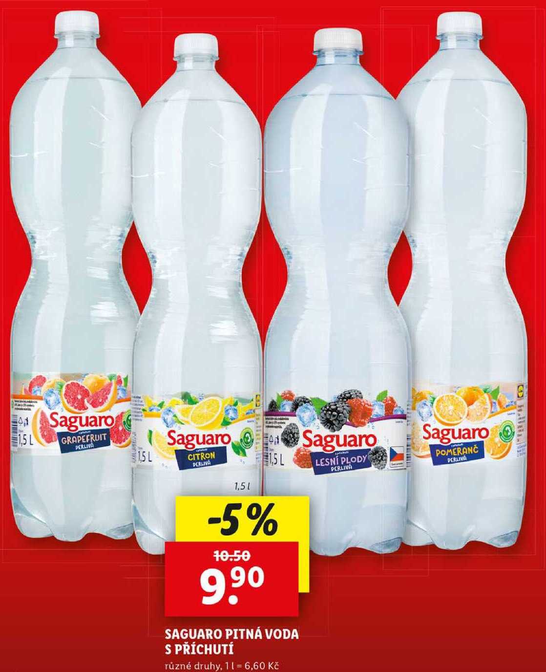 SAGUARO PITNÁ VODA S PŘÍCHUTÍ, 1,5 l