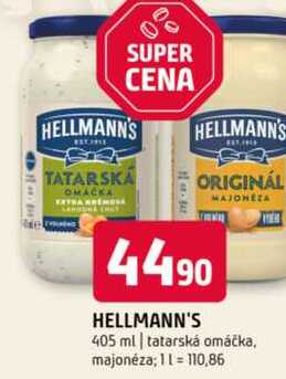 Hellmann's Tatarská omáčka, Majonéza porcovaná 405ml