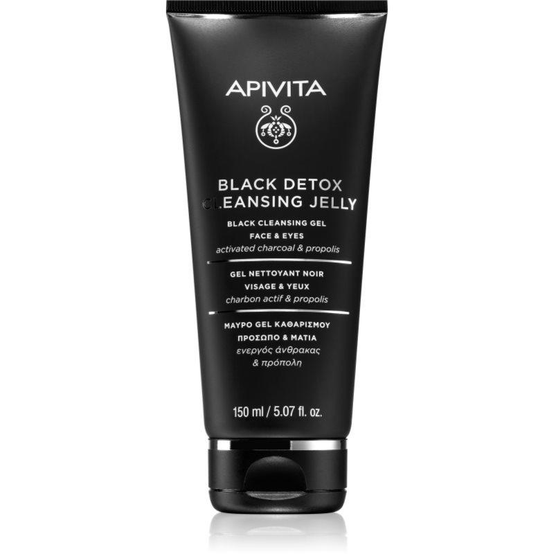 Apivita Cleansing Black Detox Cleansing Gel čisticí gel s aktivním uhlím na obličej a oči 150 ml