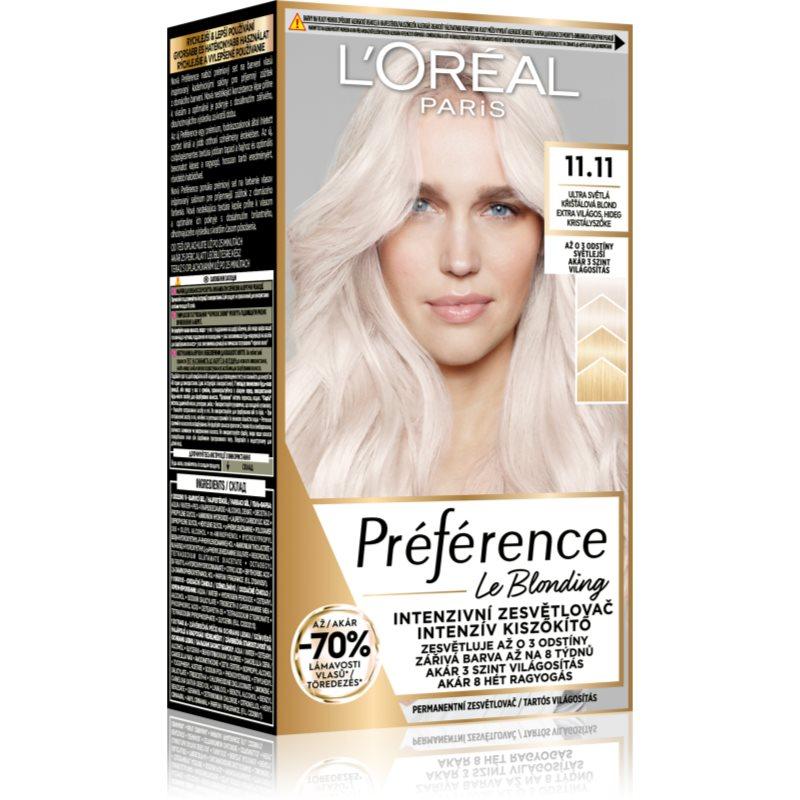 L’Oréal Paris Préférence Le Blonding barva na vlasy pro zesvětlení vlasů odstín 11.11 Ultra-Light Cool Crystal Blonde 1 ks