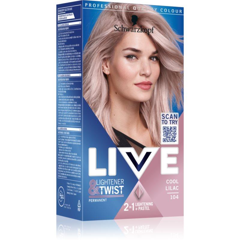 Schwarzkopf LIVE Lightener & Twist permanentní barva na vlasy pro zesvětlení vlasů odstín 104 Chladná šeříková 1 ks