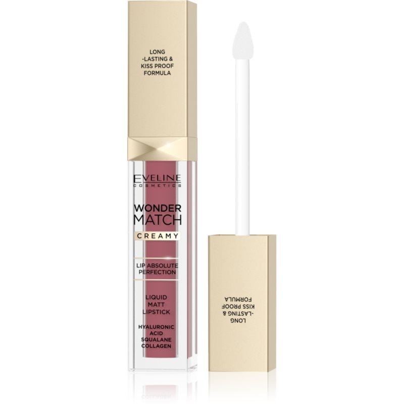 Eveline Cosmetics Wonder Match dlouhotrvající matná tekutá rtěnka s kyselinou hyaluronovou odstín 08 Cashmere Rose 6.8 ml