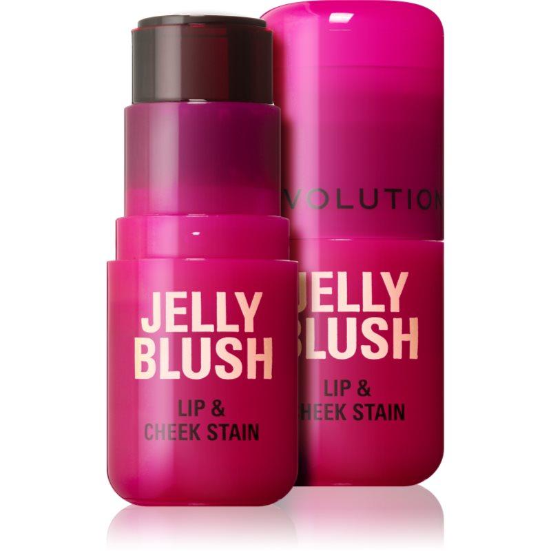 Makeup Revolution Jelly Blush tvářenka v tyčince na rty a tváře odstín Cherry Red 5.5 g