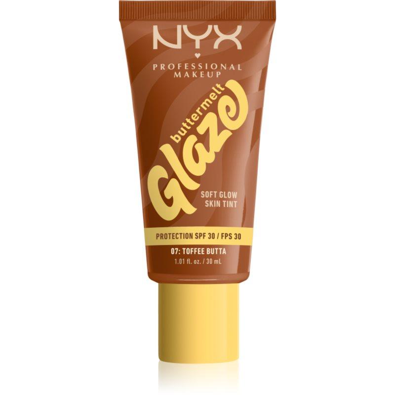 NYX Professional Makeup Buttermelt Glaze rozjasňující tónovací fluid SPF 30 odstín 07 toffee Butta ml