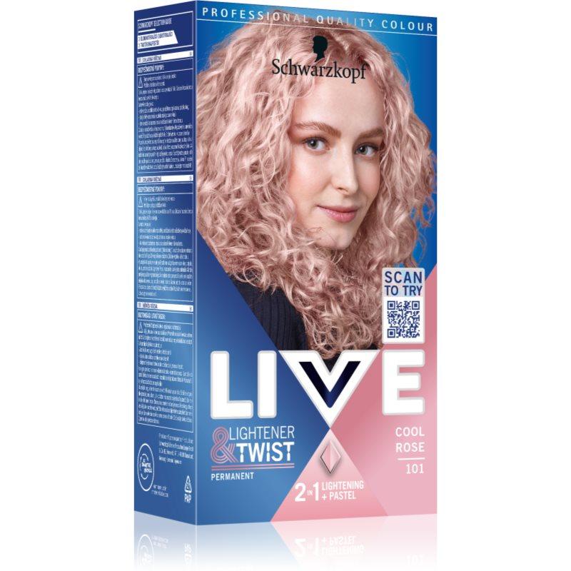 Schwarzkopf LIVE Lightener & Twist permanentní barva na vlasy pro zesvětlení vlasů odstín 101 Chladná růžová 1 ks