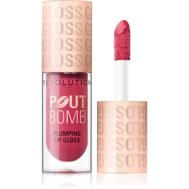 Makeup Revolution Pout Bomb lesk na rty se zvětšujícím efektem odstín Rosewood Rose Pink 4.6 ml